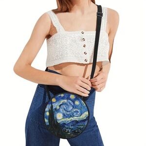 Starry Night Adjustable Crossbody Bag & Backpack with Zipper Closure NIP